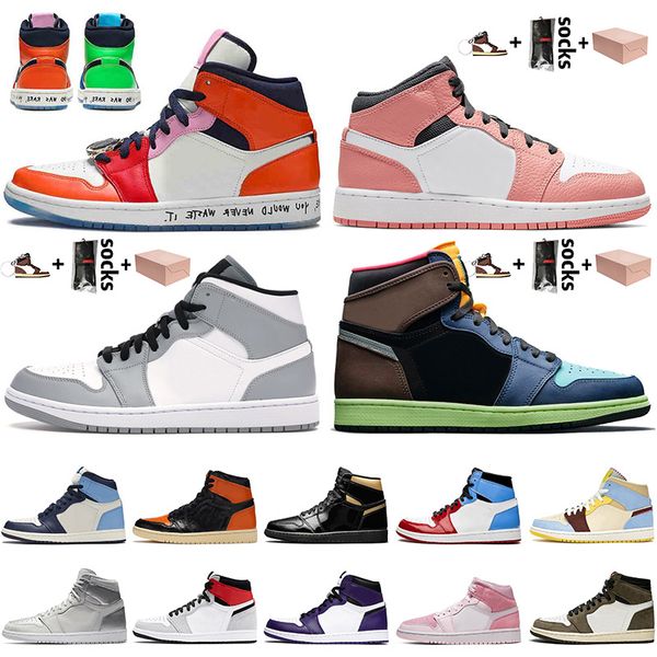 

with box jumpman 1 1s fearless women mens basketball shoes pink quartz light grey high og bio hack digital pink sneakers trainers obsidian