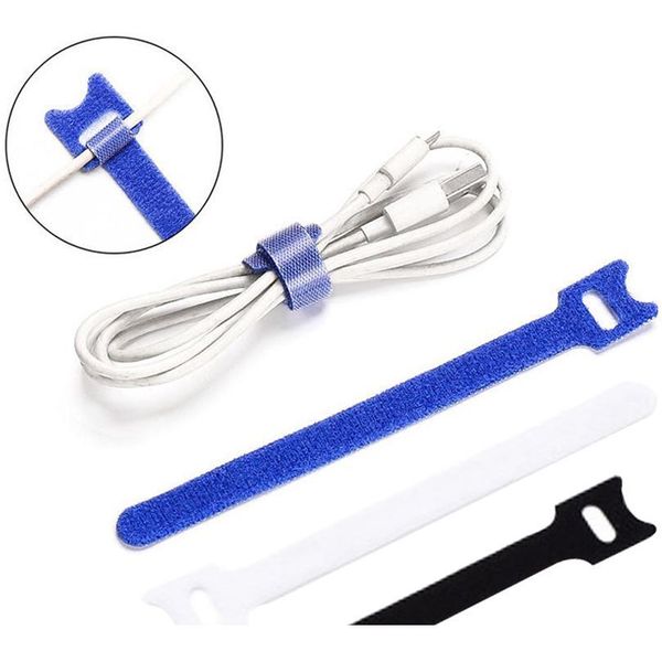 

50pcs reusable black cable cord ties tidy organiser nylon strap hook loop tool hook and loop cable ties multiple colour bbyowl