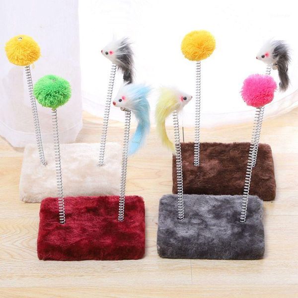 

funny cat climbing frame spring mouse stick teasing interactive toy with fluffy ball portable beautiful interesting1
