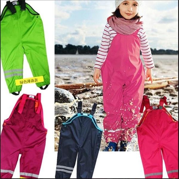 Детские дождевые брюки водонепроницаемый комбинезон бренд Baby Boys Girls брюки 1- Детский Лыжный костюм Открытые штаны для мальчиков Girl LJ201019