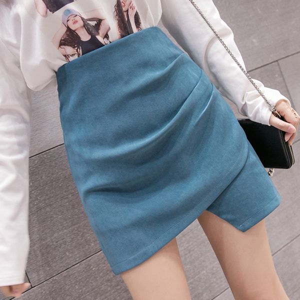 

heliar solid irregular hem a-line micro beach preppy style with pleated high waist skirt for women summer y200326, Black