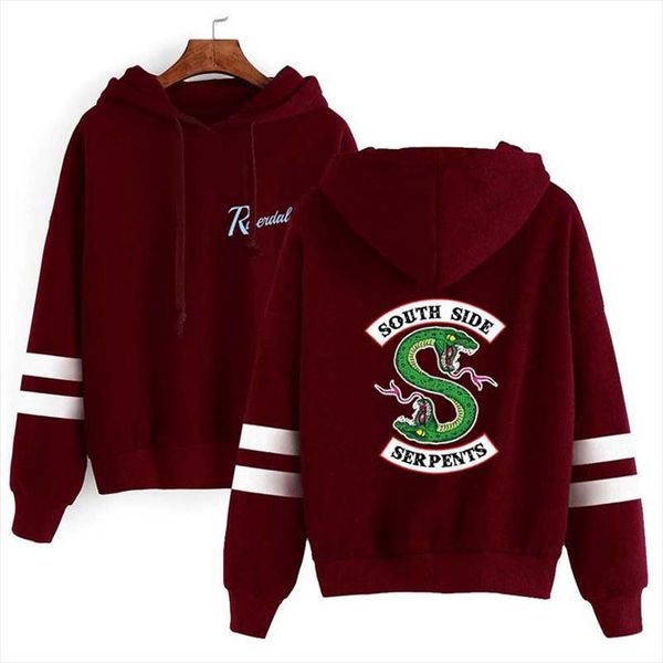 

riverdale southside змеи harajuku толстовка толстовка женщины south side змея змея печать hoody женского косплей костюмы, Black