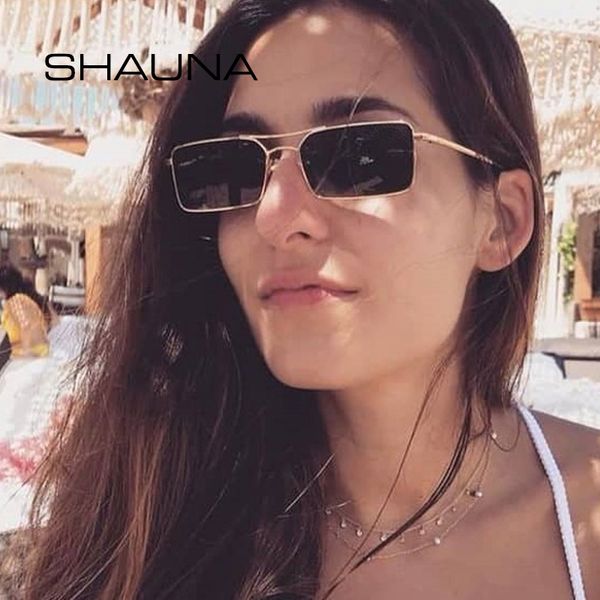 

sunglasses shauna women retro small red rectangle double bridges fashion metal glasses frame orange yellow shades men