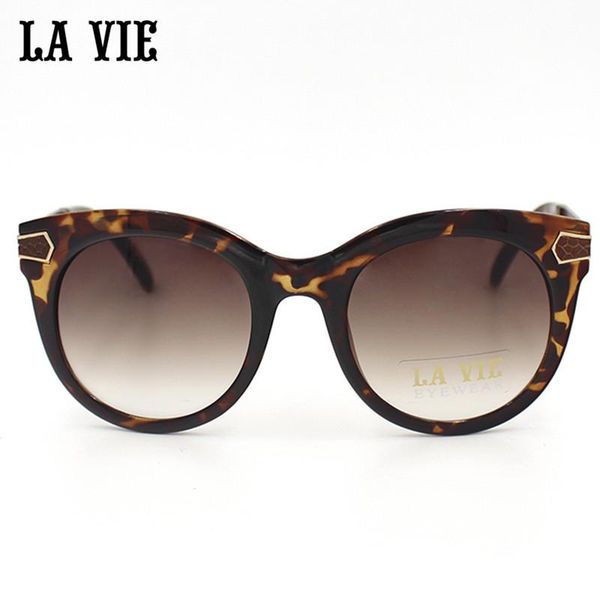 

sunglasses la vie brand fashion women cat eye famous designer wooden color coating mirror glasses #9618, White;black