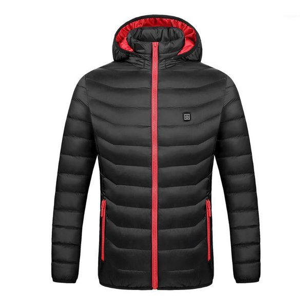 

2021 winter women's men's jacket casual outerwear smart usb abdominal back electric heating warm cotton jacket casaco masculino1, Black