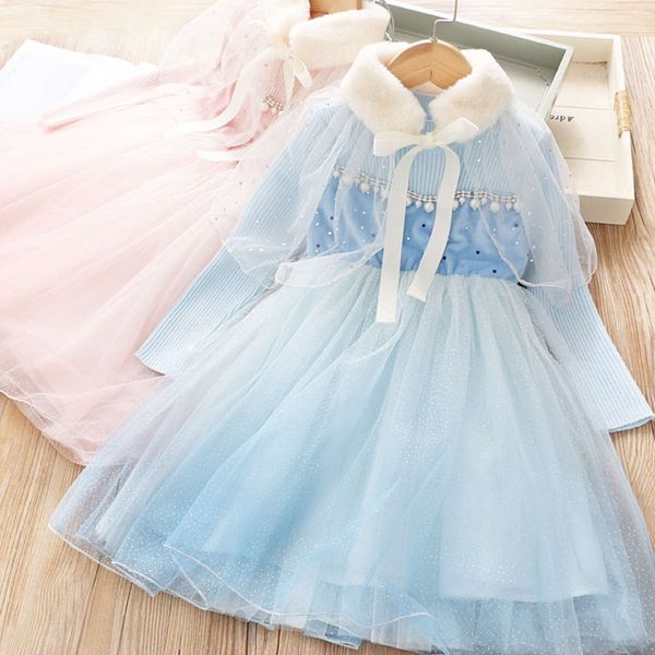 

long detachable 2020 sve new shawl collar knitting skirt girl princs nail bead mh drs, Red;yellow