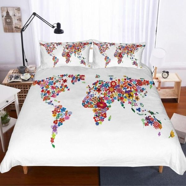 

bedding set printed white bed duvet cover with pillowcases cozy home textiles  sizes 2/3 pcs set1