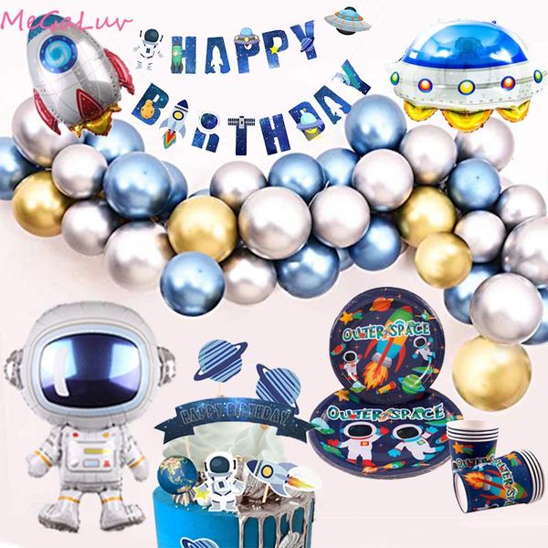 

outer space theme party planet astronaut rocket cake er happy birthday cupcake flag decor for children's day party kid gifts