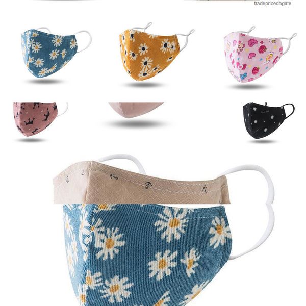 

kids cotton face mouth cartoon 100% washable reusable mask with filter dus 85hn s16k