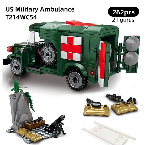 

sembo ambulance military building blocks rescue car army ww2 truck bricks educational city construction toys for children gift wmtmhh