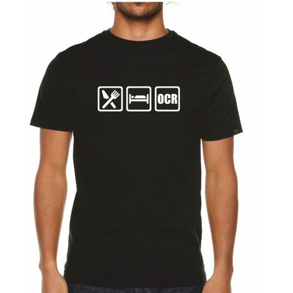

tshirt марка мужской короткий рукав мужская черный смешные ocr addict tshirt eat sleep ocr t shirt смешной mud run футболка спортивная с кап