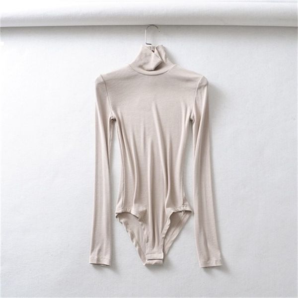 

new spring 2021 and autumn bottoming overalls long sleeve high turtleneck women's kpop jxh1 7ofl, White