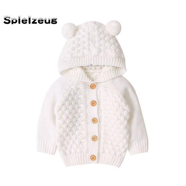 

spring autumn newborn infant baby girl boy cardigan clothes winter jacket warm coat knitted sweater hooded button outwear#g4 q1103, Blue;gray