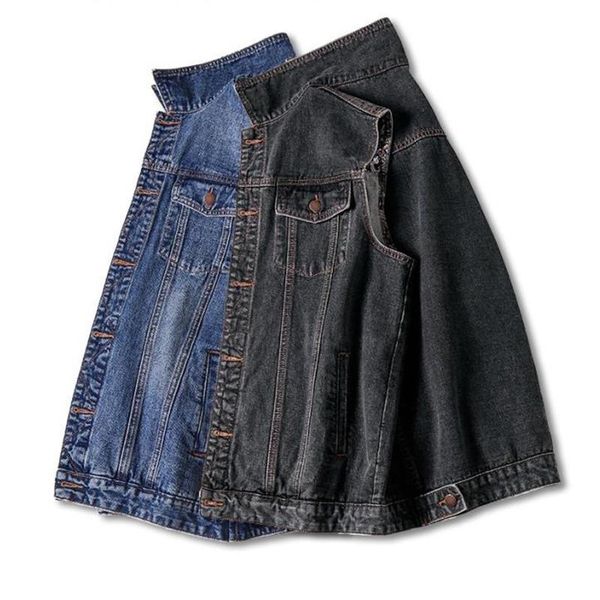 

plus size cowboy vest men's loose denim vests waistcoat mens coats jackets casual clothing men jean mens wear 7xl, Black;white