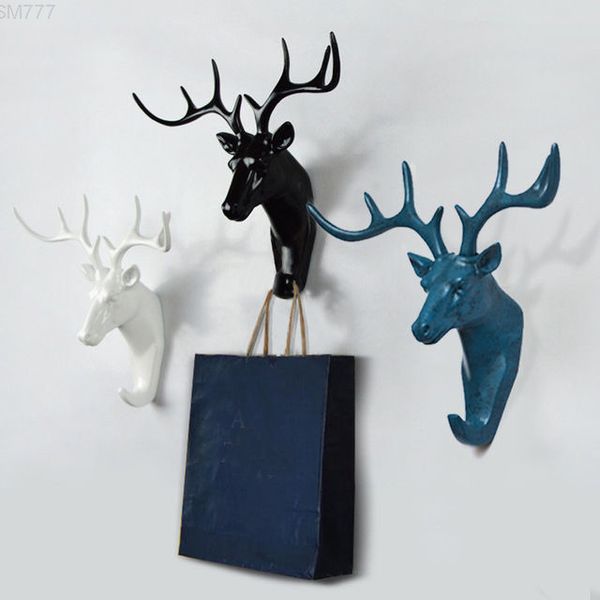 

zhaocai deer head hook nordic style decoration wall hanging living room bedroom coat traceless