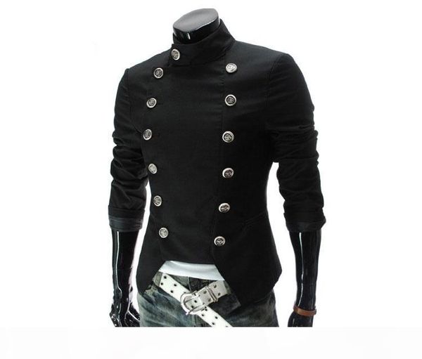

men casual blazer jacket slim sportsman fashion double-breasted suit jacket outerwear blazer men's clothing ing, White;black