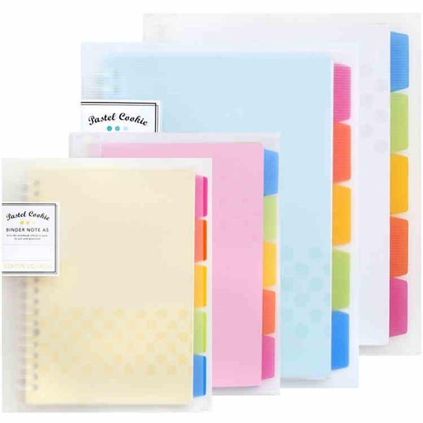 

notepads kokuyo japan ring detachable loose-leaf notebook diary b5 notes a4 stationery a5 simple office classification school supplies, Purple;pink