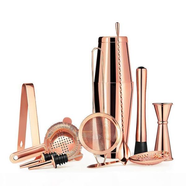 

11 piece bartender kit cocktail boston shaker barware set includes 28 and 18 oz includes weighted shaker tins strainer muddler bar tools