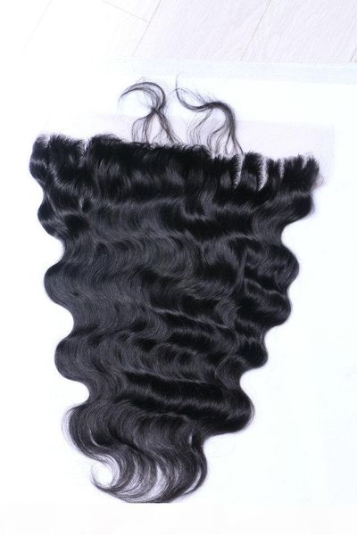 

3 middle parts indian body wave lace frontal closure 13"*4" with baby hair swiss lace, Black;brown