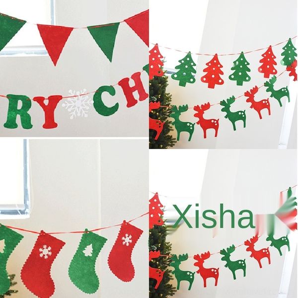 

jcr4a 2020 new flag-pulling felt decorations party layout 2020 new christmas felt flag-pulling christmas decorations party layout pendant pe
