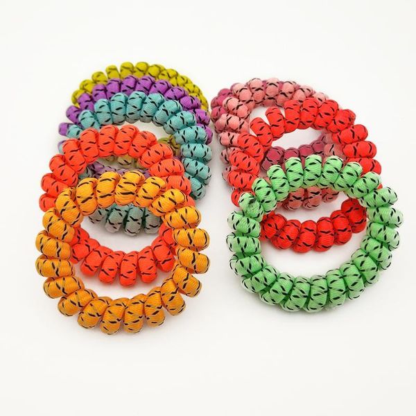 

random color cloth telephone wire hair bands accessories line elastic gum scrunchy rope size 5.5cm q qylsgd
