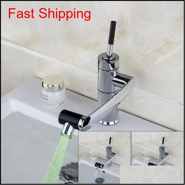 

wholesale- e-pak yanksmart led rotatable water tap bathroom sink faucet basin faucet kitchen swivel faucet jllpjb outbag2007
