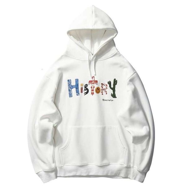 

Printed History Hoodies Sweatshirt Men Hip Hop Streetwear Winter Fleece Katoen Capuchon Herfst Black Sweat Shirt