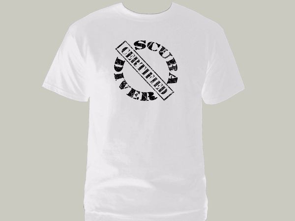 

2019 scuba diver certified distressed print 100% cotton white new t-shirt sport hooded sweatshirt hoodie