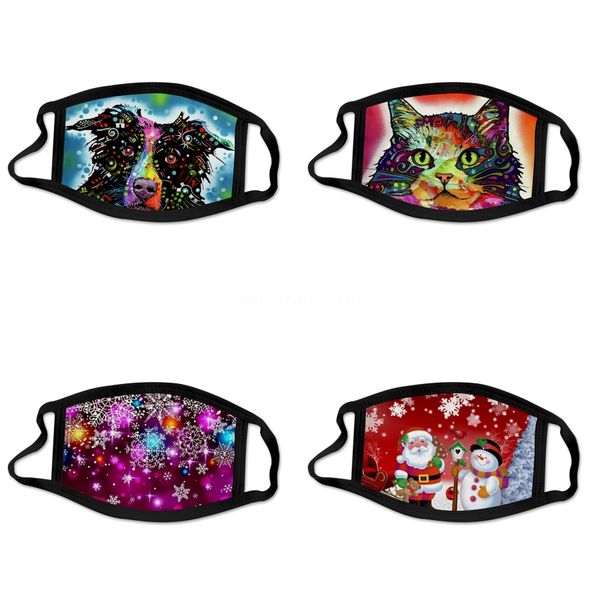 

designer ice silk face masks printed colorful masks anti dust mascherine#458, Black