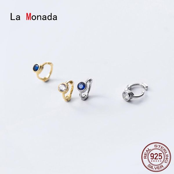 

hoop & huggie la monada vintage bead earrings for women silver 925 fine jewelry minimalist, Golden;silver