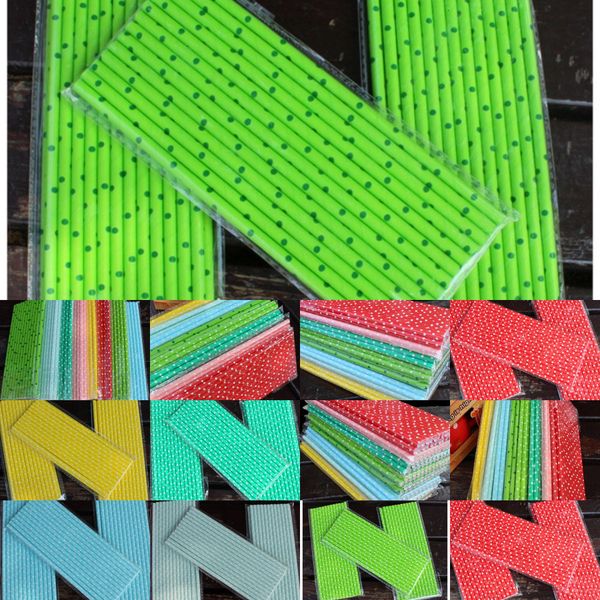 

dot paper drinking straws straight disposable eco-friendly biodegradable pipes for birthday wedding party environmental od29h