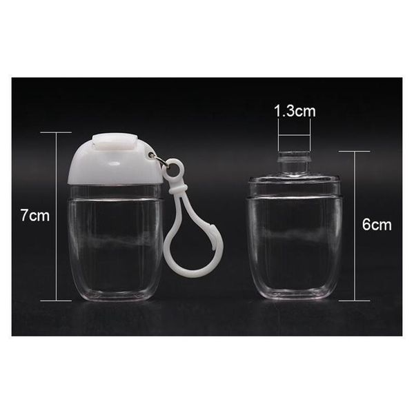 

30ml hand sanitizer bottle with key ring hook clear transparent plastic refillable containers travel bottle pa jllpyn home003