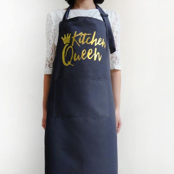 

aprons 2021 nordic style home kitchen king & queen apron for woman men adjustable coffee shop work cooking tools drop 1