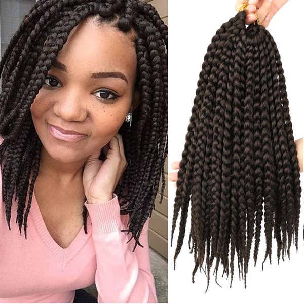 

shanghair 12inch short box braids crochet hair synthetic braiding hair extensions black brown burgundy crochet braids 12strands/pcs