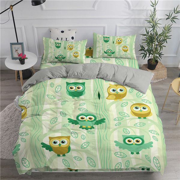 

zeimon мультфильм животных 3d пододеяльник сова pattern single queen king size пододеяльники 2 / 3шт постельные принадлежности класса люкс д
