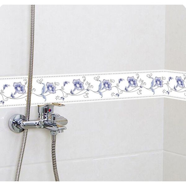 

3d baseboard waistline flower wall sticker mural pvc waterproof self adhesive children bedroom bathroom kitchen wallpaper border f bbycid