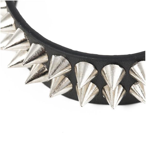 

junwei riveting nail men's, black leather bracelet punk style men's bracelet jewelry bracelets jllivu