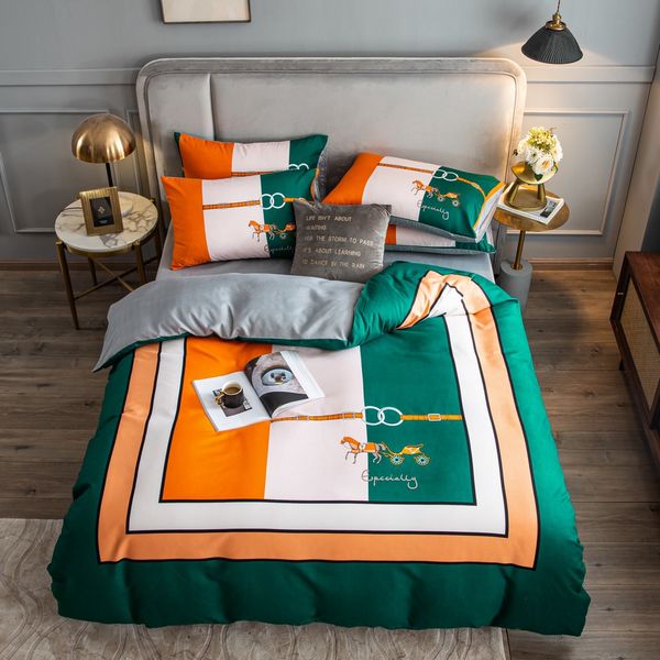 

2021 green designer bedding sets cover gong cotton  bed comforters sets luxury winter bedding duvet cover