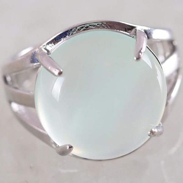 

cluster rings 1pcs women ring natural stone light green onyx round cabochon cab beads adjustable finger jewelry gift k224, Golden;silver