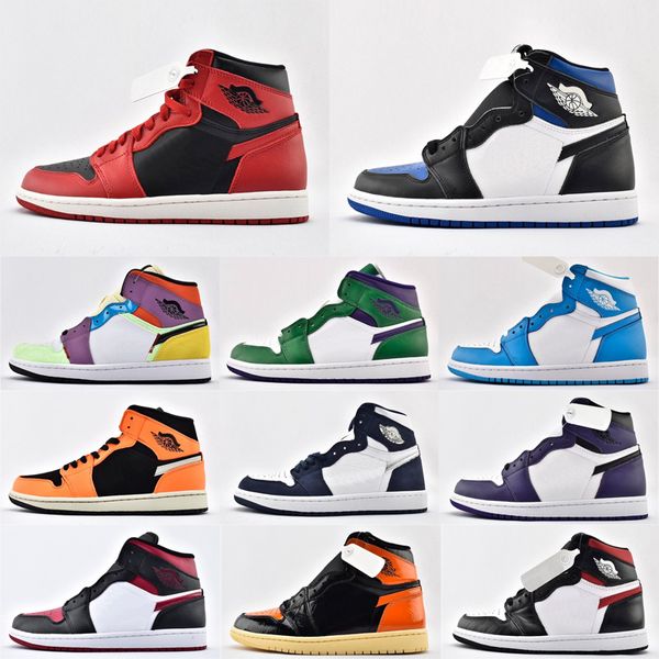 

2020 new 1 high og basketball shoes 1s mid low chicago royal toe black metallic unc mens womens sports sneakers trainers