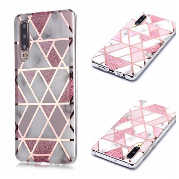 

for huawei p30 plating marble pattern soft tpu protective case