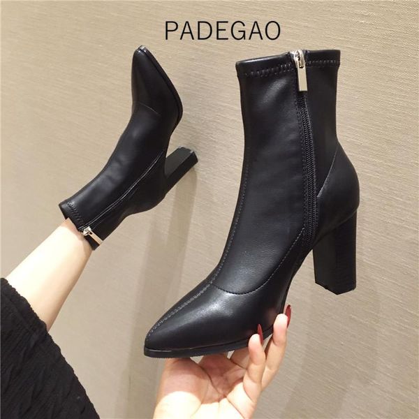 

женщины boots 2020 black sexy моды сапоги для женщин zipper solid ankle