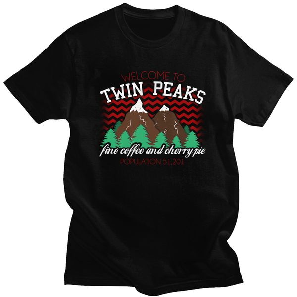 

sport personality welcome to twin peaks t-shirt men short sleeved pure cotton tee shirt retro mountain tshirt 90s tv merch gift