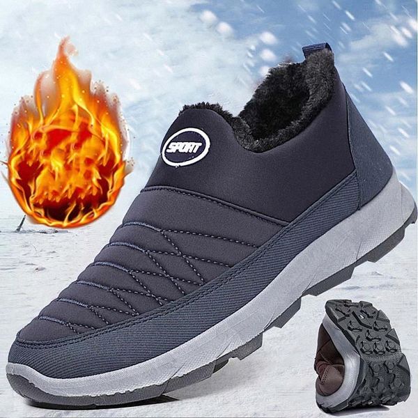 

winter men shoes for men boots thick fur warm boots for 2021 ankle snow shoes man #e46t