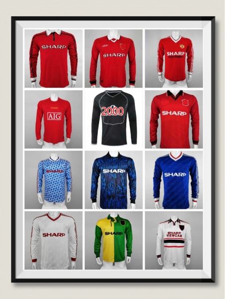 

long robson hughes mcclair retro manchester 1990 92 away football shirts 90 92 vintage soccer jerseys utd camiseta sharpe paul ince, Black;yellow
