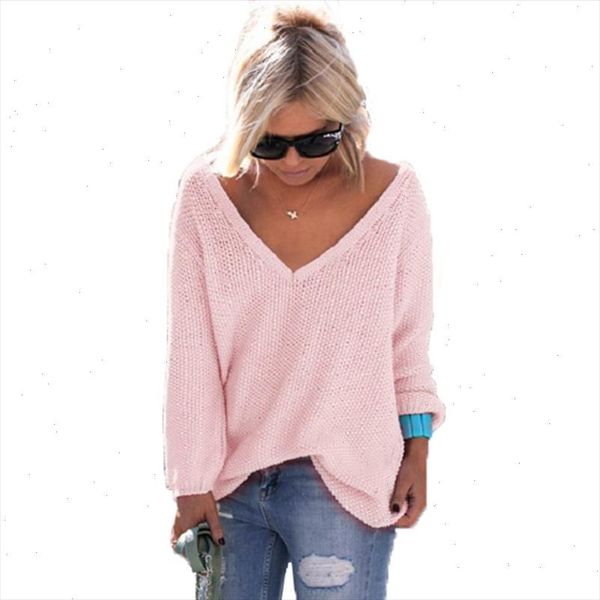 

autumn winter sweaters women warm pullover women knitted sweater female casual v neck long sleeve loose ladies sweater plus size, White;black
