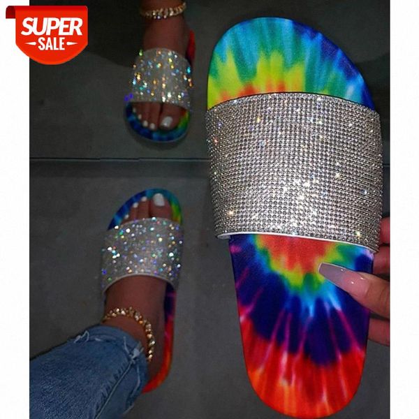 

doratasia big size 35-44 wholesale ladies colorful slippers fashion crystal summer slippers women casual flat with shoes woman #t58a, Black