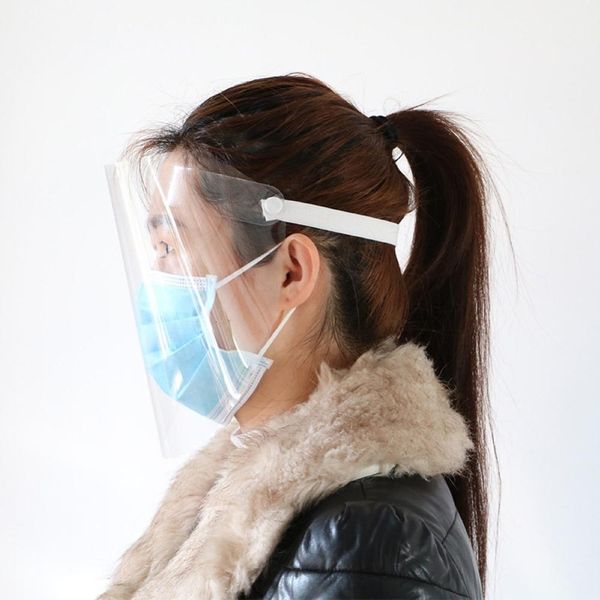 

in stock clear full face shield protective face mask anti droplet transparent masks windbreak household protection mascherine