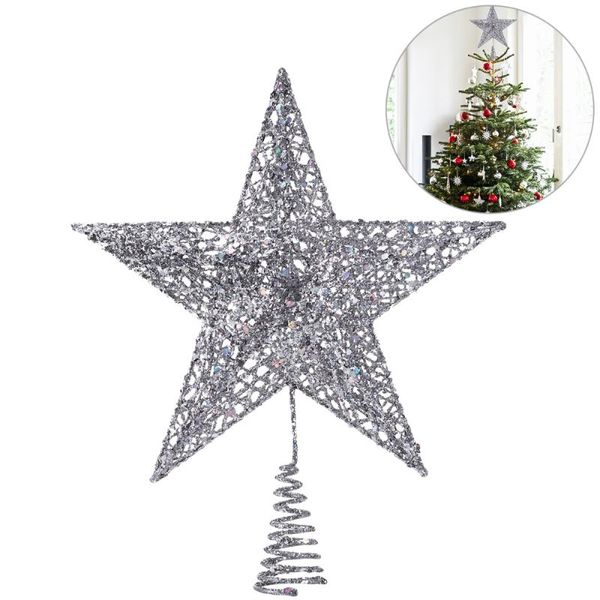

nicexmas 20-сантиметрового silver star tree topper изысканные мерцающие звезды рождественская елка топпер новогоднее украшение-точка treet