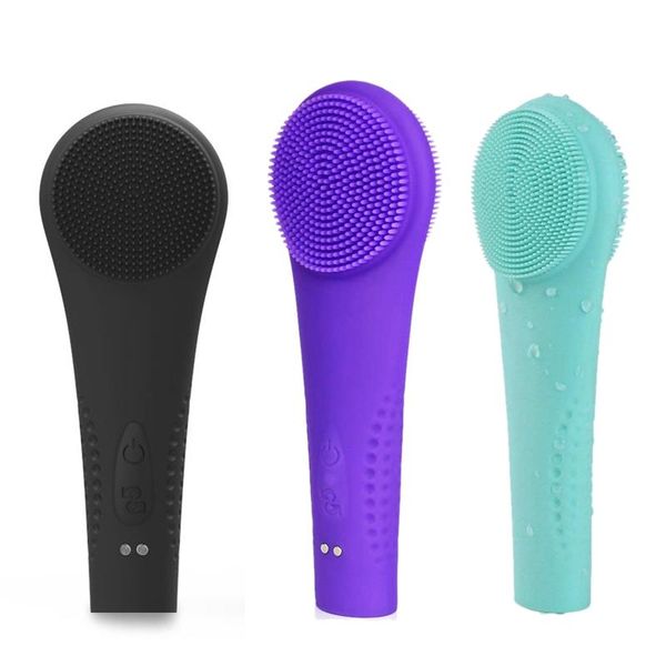 

silicone facial cleansing brush - electric sonic face scrubber massager with 10 skincare modes - ipx7 waterproof & netic rech